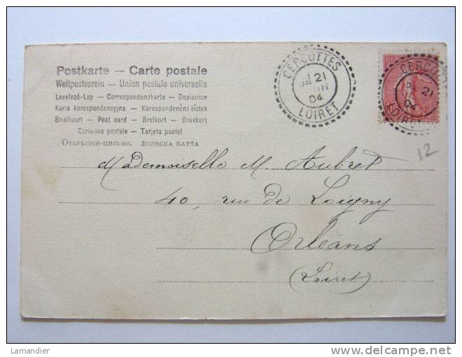 CPA - Lettre - S - Jeune Femme - 1904 - De Cercotte - Other & Unclassified