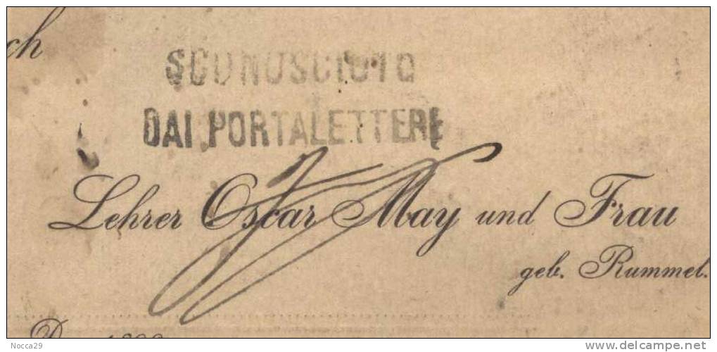 INTERO DEL 1900 VON CHEMNITZ  NACH MAILAND - MILANO CON SEGNATASSE. SCONOSCIUTO DAL PORTALETTERE (INTS16) - Stamped Stationery