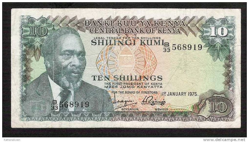 KENYA P6d & P12a          5 SHILLINGS 1973 & 10 SHILLINGS 1975   FINE - Kenya