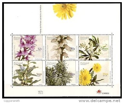 (008) Madeira  Plants / Forests Sheet / Bf / Bloc Flora / Forets / Wälder / Lorbeer  ** / Mnh  Michel BL 21 - Madère