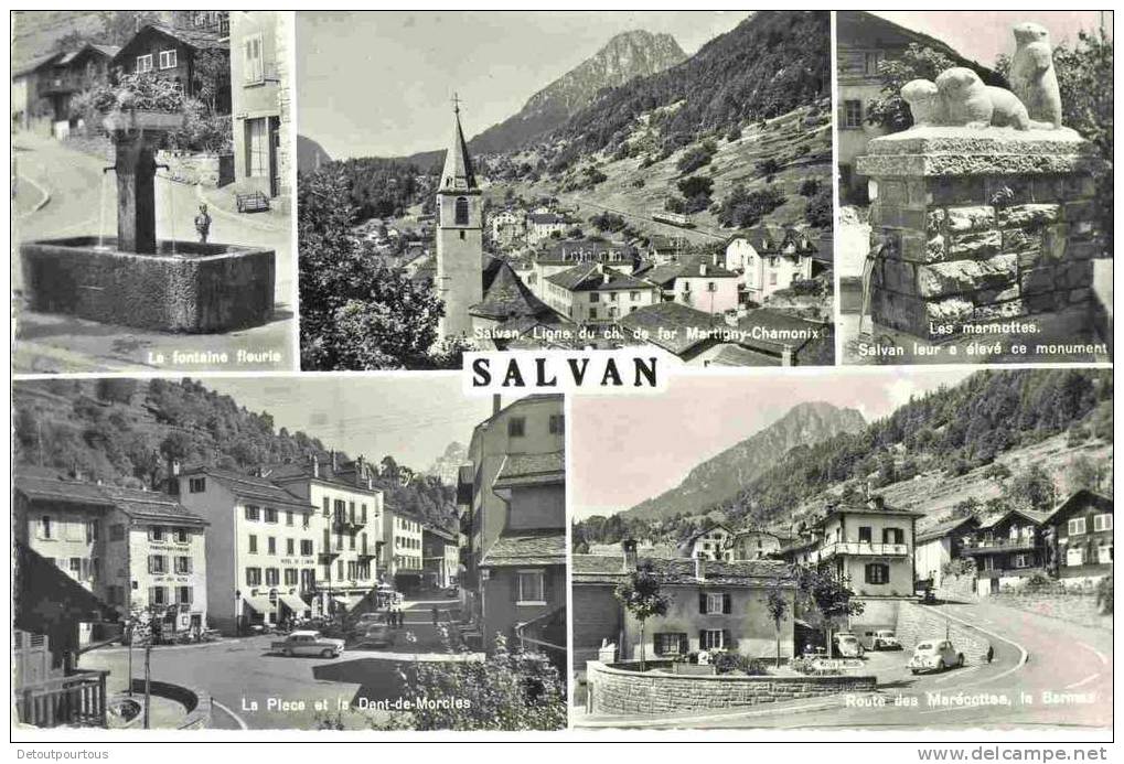 SALVAN : 2cp Village Dorf Et Dent De Morcles Place Route Des Marécottes - Salvan