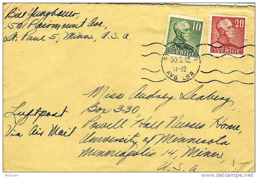 Carta Aerea Stockholm (suecia) 1948 - Lettres & Documents