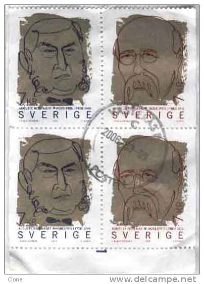 2158-2159 (bloc De 4)  : Lauréats Belges Du Prix Nobel De La Paix (o). - Used Stamps