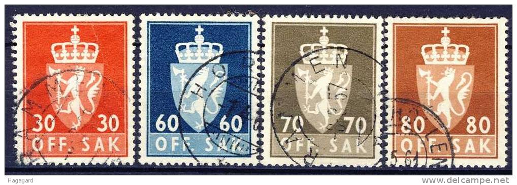 ##Norway 1955-73. Service: 4 Different.  Michel  73 +78 + 79 + 81 . Cancelled(o) - Dienstzegels
