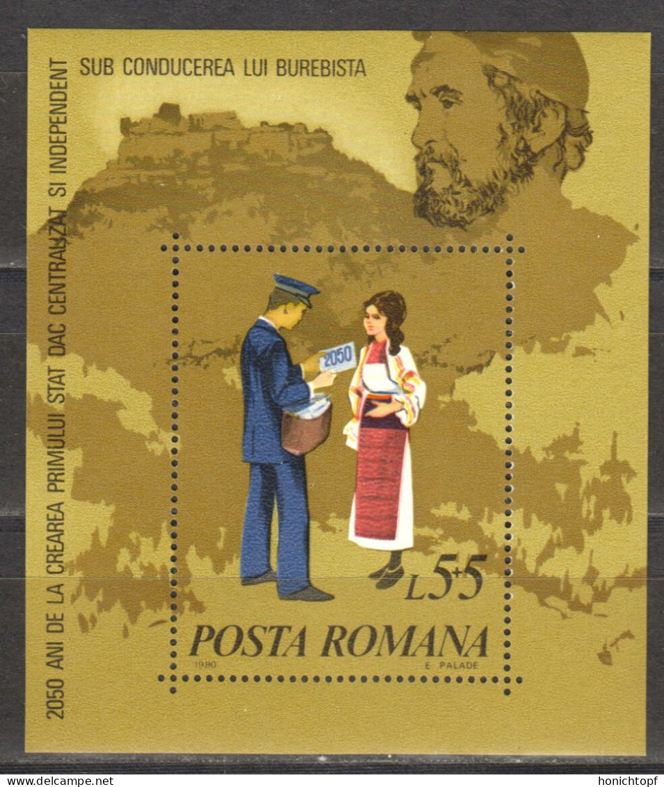 Rumänien; 1980; Michel 3741 Block 173 **; Dakische Staat, Burebista; Bild1 - Unused Stamps
