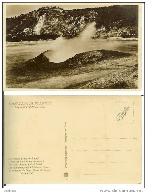 Pozzuoli (Napoli): Solfatara (Proprietà F.lli De Luca) - La Fangaia. Cartolina Anni ´20. - Pozzuoli