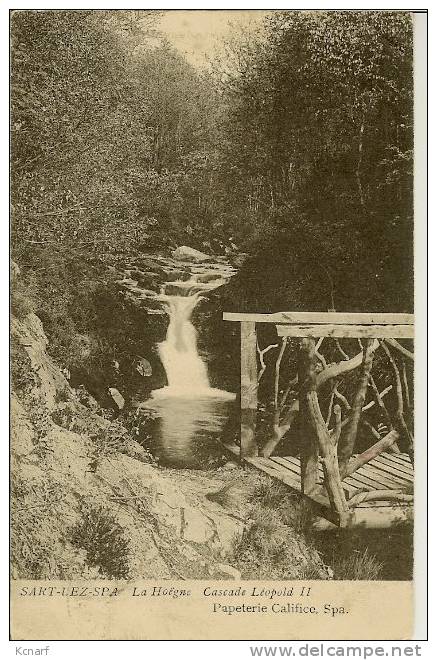 CP De SPART-LEZ-SPA " La Hoëgne - Cascade Léopold II " Avec Griffe De SART LEZ SPA  . - Griffes Linéaires