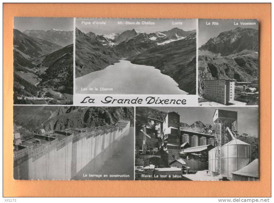 G185 La Grande Dixence, Barrage En Construction, Le Ritz, Val Hérémence, Lac - Hérémence