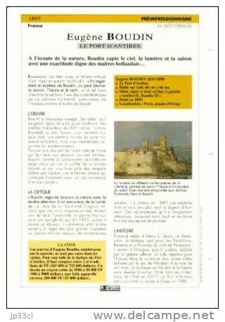 Reproduction De Le Port D'Antibes, D'Eugène Boudin (avec Fiche Explicative) - Sonstige & Ohne Zuordnung