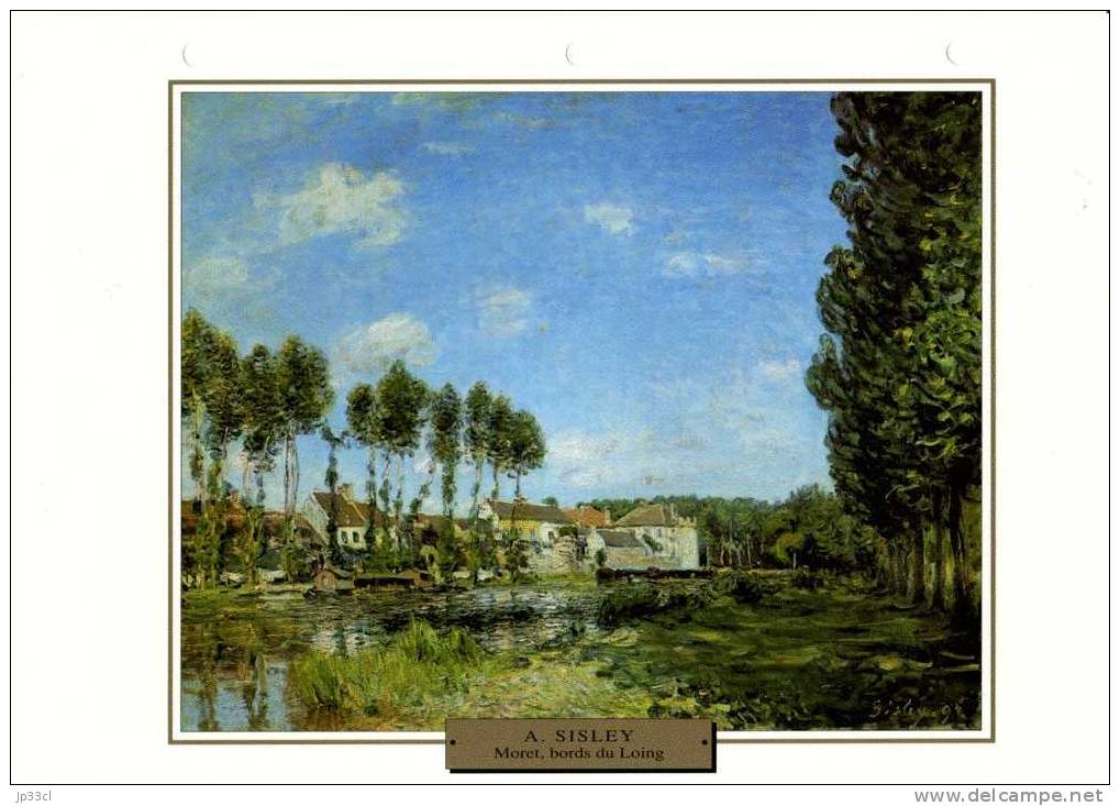 Reproduction De Moret, Bords Du Loing, D´Alfred Sisley (avec Fiche Explicative) - Andere & Zonder Classificatie