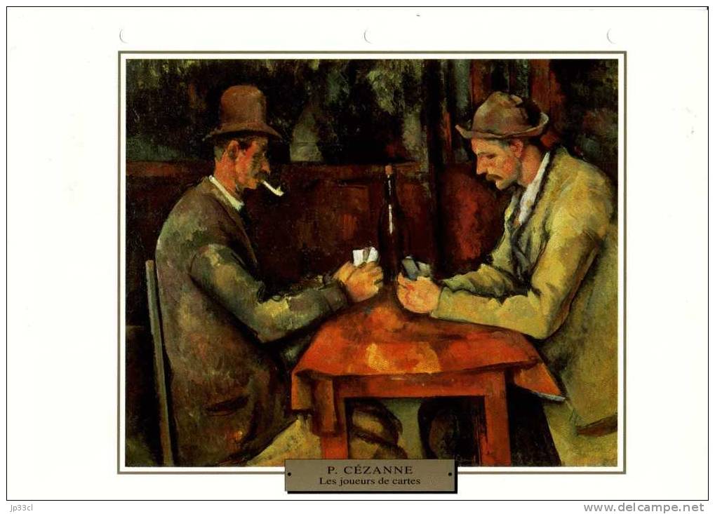 Reproduction De Les Joueurs De Cartes, De Paul Cézanne (avec Fiche Explicative) - Autres & Non Classés