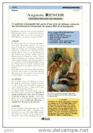 Reproduction De Jeunes Filles Au Piano, D'Auguste Renoir (avec Fiche Explicative) - Autres & Non Classés