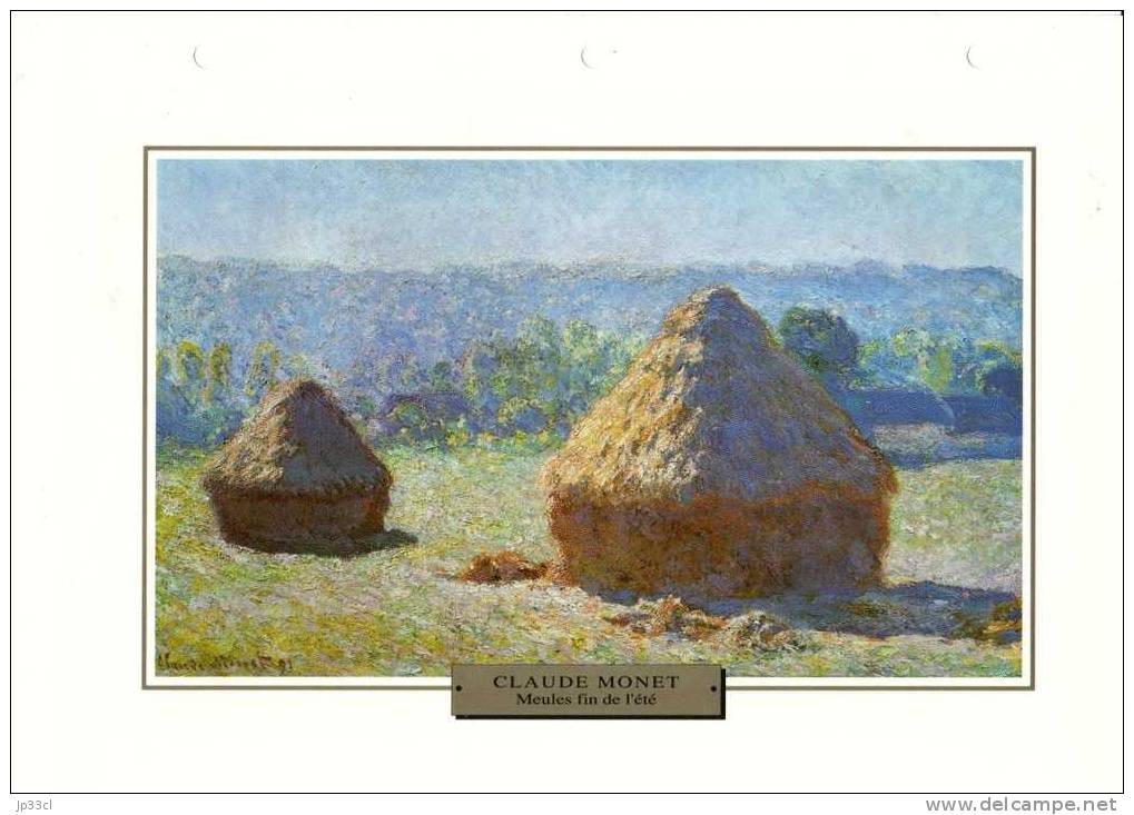 Reproduction De Meules, Fin De L'été, De Claude Monet (avec Fiche Explicative) - Other & Unclassified