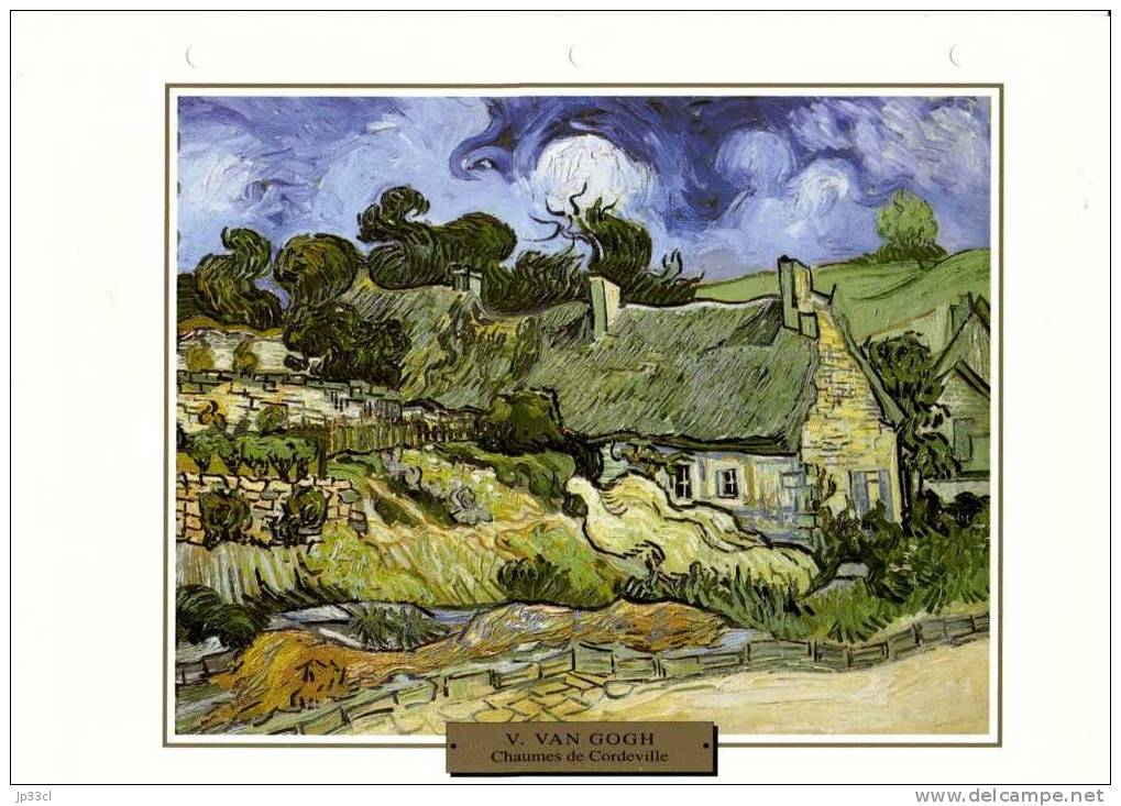 Reproduction De Chaumes De Cordeville, De Vincent Van Gogh (avec Fiche Explicative) - Other & Unclassified