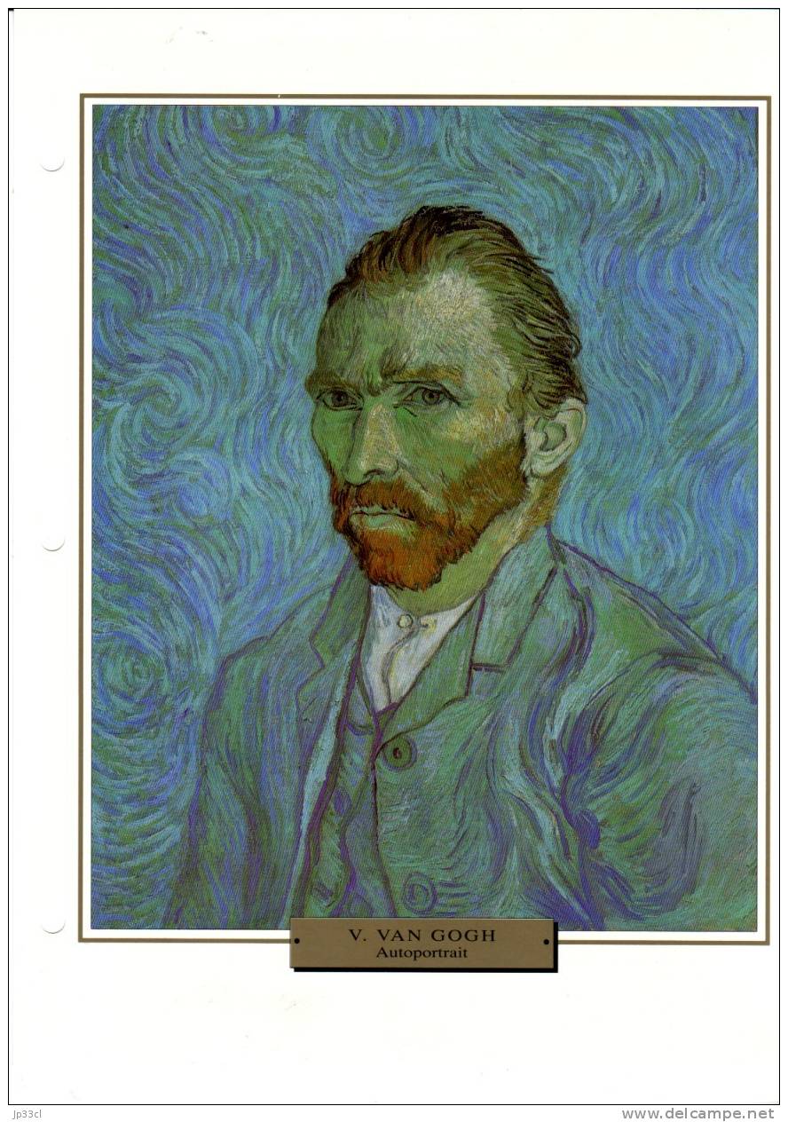 Reproduction De Autoportrait, De Vincent Van Gogh (avec Fiche Explicative) - Otros & Sin Clasificación