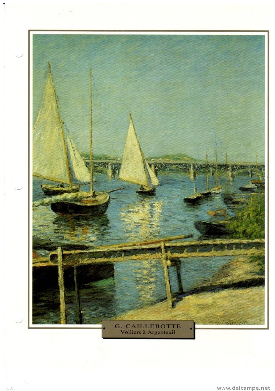 Reproduction De Voiliers à Argenteuil, De Gustave Caillebotte (avec Fiche Explicative) - Otros & Sin Clasificación