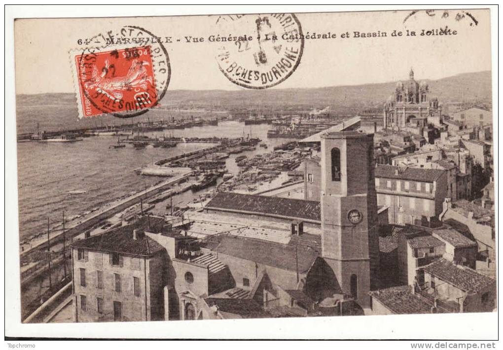 Carte Postale Marseille Vue Générale La Cathédrale Et Le Bassin De La Joliette - Joliette