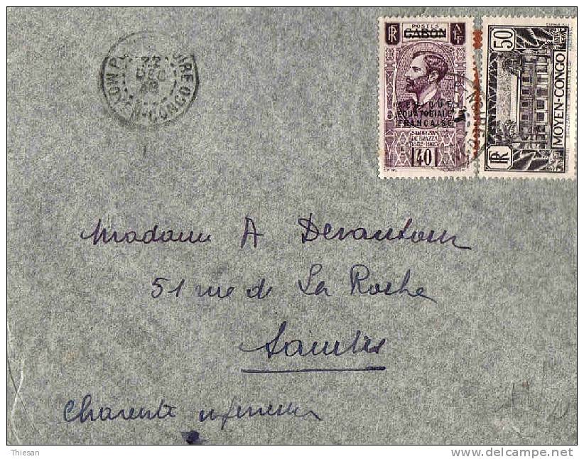 Gabon Lettre Cover Carta Brief Pointe Noire 22 12 1938 Savorgnan De Brazza - Brieven En Documenten