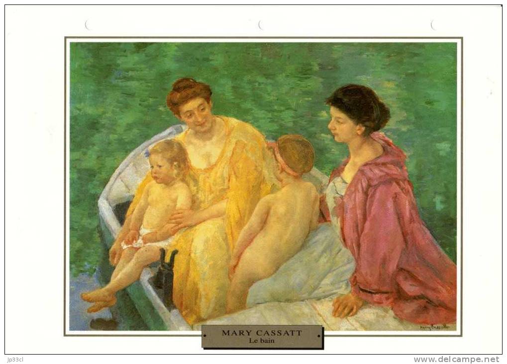 Reproduction De Le Bain, De Mary Cassatt (avec Fiche Explicative) - Sonstige & Ohne Zuordnung