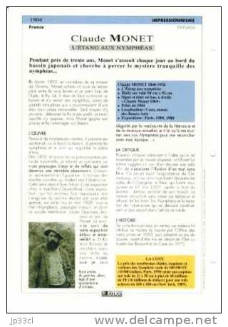 Reproduction De L'étang Aux Nymphéas, De Claude Monet (avec Fiche Explicative) - Altri & Non Classificati