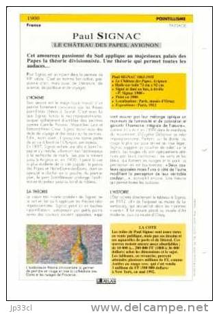 Reproduction De Le Château Des Papes, Avignon, De Paul Signac (avec Fiche Explicative) - Andere & Zonder Classificatie