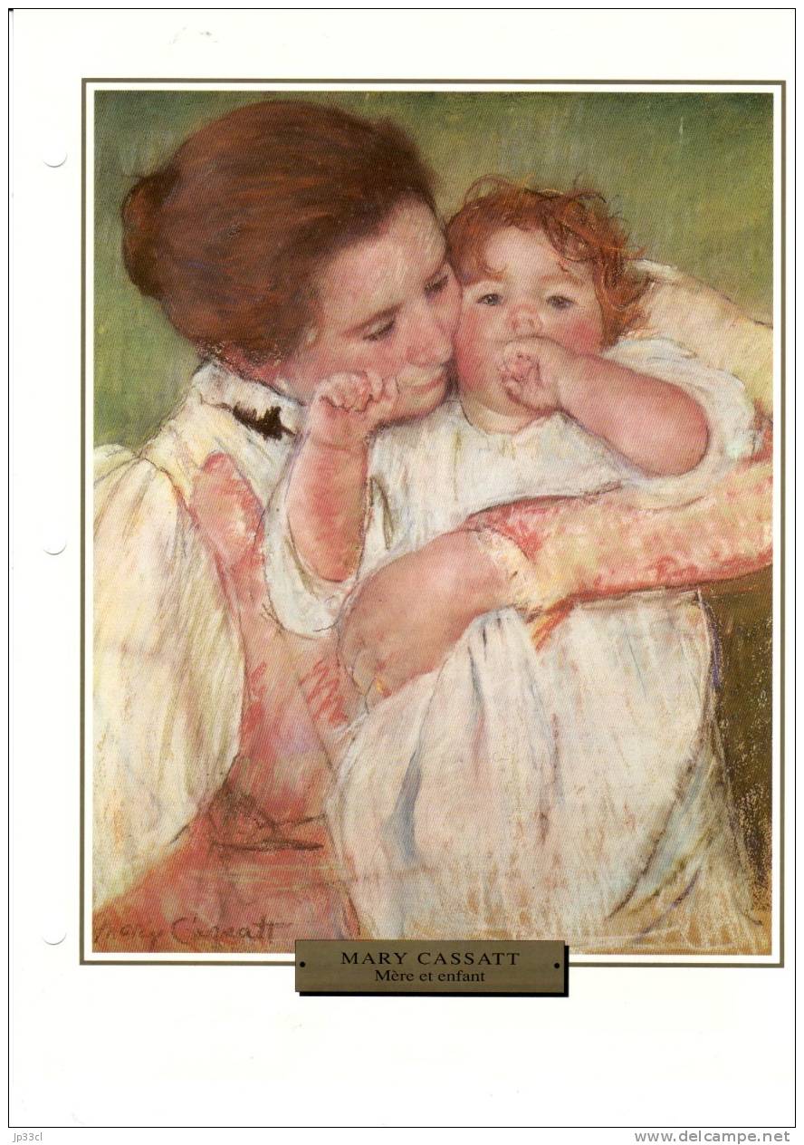 Reproduction De Mère Et Enfant, De Mary Cassatt (avec Fiche Explicative) - Sonstige & Ohne Zuordnung