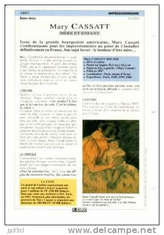 Reproduction De Mère Et Enfant, De Mary Cassatt (avec Fiche Explicative) - Sonstige & Ohne Zuordnung