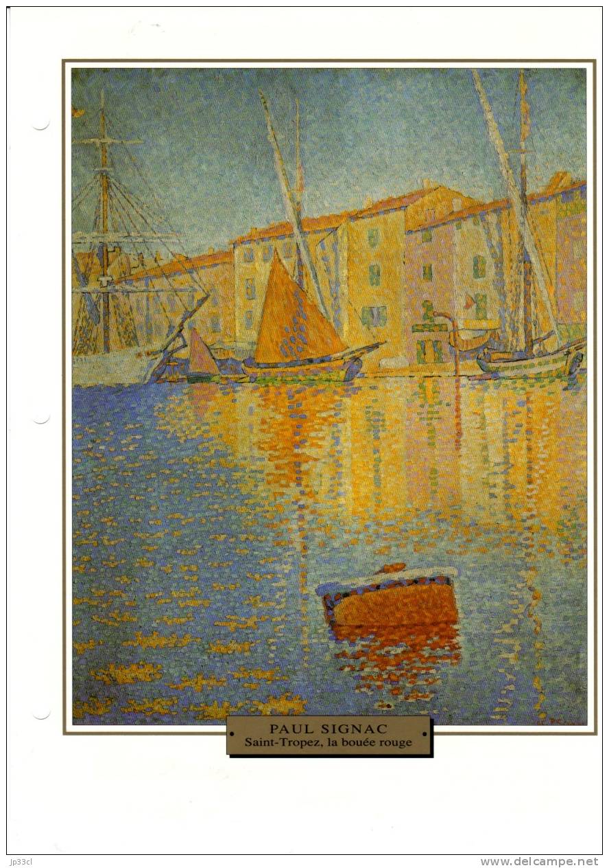 Reproduction De Saint-Tropez, La Bouée Rouge, De Paul Signac (avec Fiche Explicative) - Autres & Non Classés