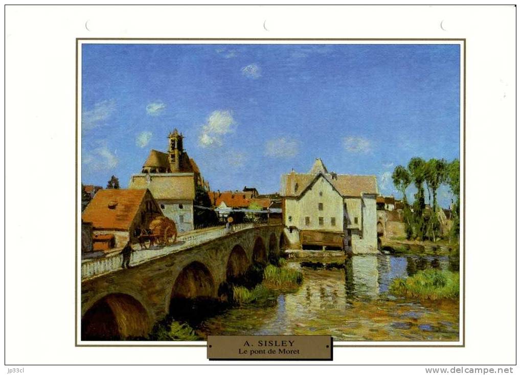 Reproduction De Le Pont De Moret, D'Alfred Sisley (avec Fiche Explicative) - Autres & Non Classés