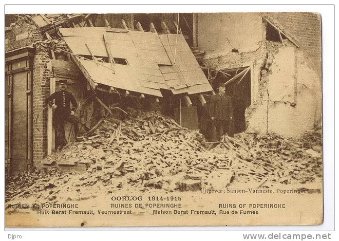 Poperinge  Poperinghe Ruines De    Rue De Furnes    1916 - Poperinge