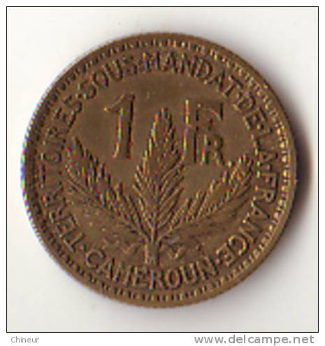 CAMAROUN MANDAT FRANCAIS 1 FRANC 1925 - Kameroen