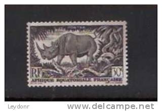 French Equatorial Africa - Black Rhinoceros And Rock Python - Scott # 167 - Autres & Non Classés