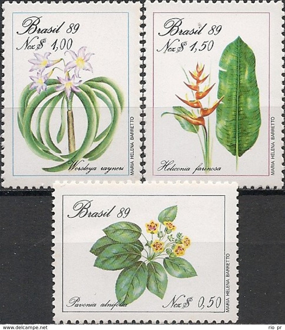 BRAZIL - COMPLETE SET FLOWERING PLANTS 1989 - MNH - Altri & Non Classificati