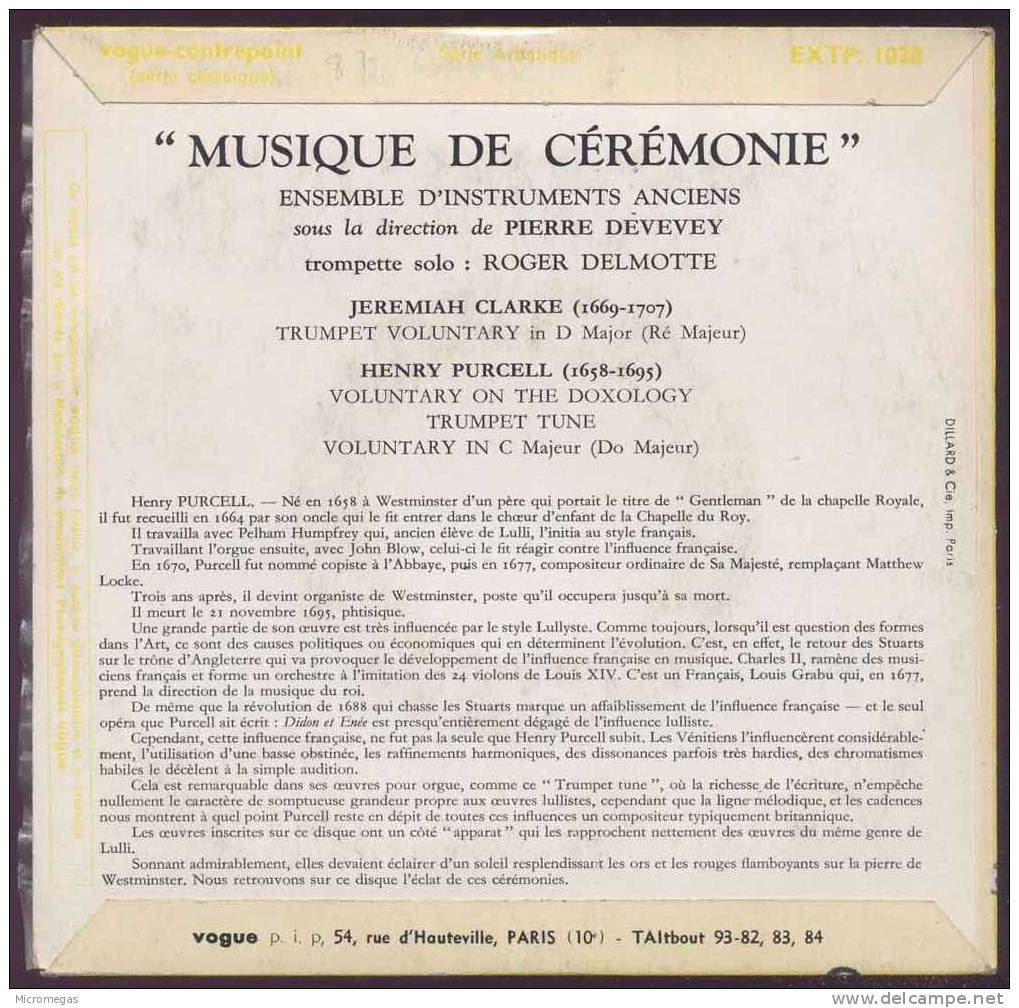 45T Musique De Cérémonie - Clásica