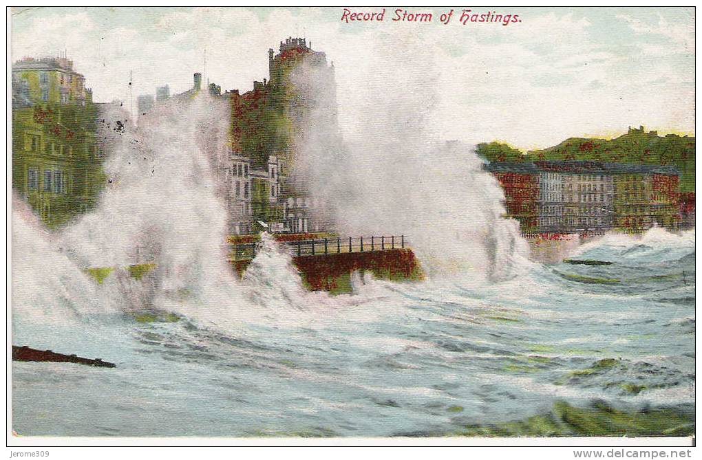 ROYAUME-UNI - ANGLETERRE - HASTINGS- CPA - Record Storm Of Hastings - Hastings