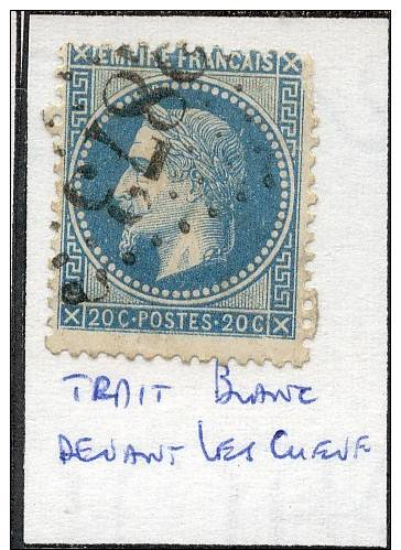 FRANCE - N°Y&T - 29  - 20c Bleu  - Napoleon III Lauré - Oblit  GC 2873 (Plancher Les Mines)  Avec Variété - 1863-1870 Napoléon III Lauré