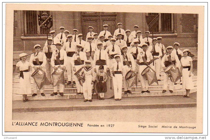 Carte Ancienne Montrouge - L'Alliance Montrougienne - Fanfare Municipale, Instruments De Musique - Montrouge