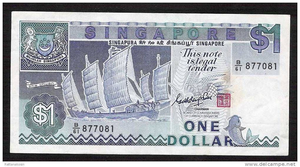 SINGAPORE SINGAPOUR P18a   1  DOLLAR  (1987)    XF - Singapore