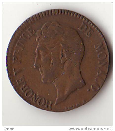 MONACO HONORE V 5 CENTIMES 1837CM - 1819-1922 Honoré V, Charles III, Albert I