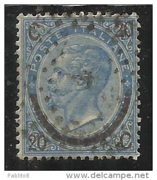 ITALIA REGNO  ITALY KINGDOM 1865 VITTORIO EMANUELE FERRO DI CAVALLO II Cent. 20 Su 15 III TIPO TIMBRATO USED - Usados