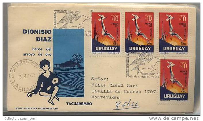 SOBRE PRIMER DIA FDC COVER Bird Flock Gull - Bandada Gaviotas - Emission Day 9 May 1972 - Mouettes