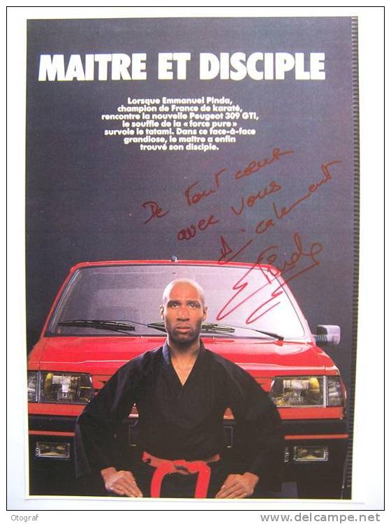 Karaté  - Emmanuel Pinda  Dédicace / Hand Signé / Signed / Autographe Authentique - Sports De Combat