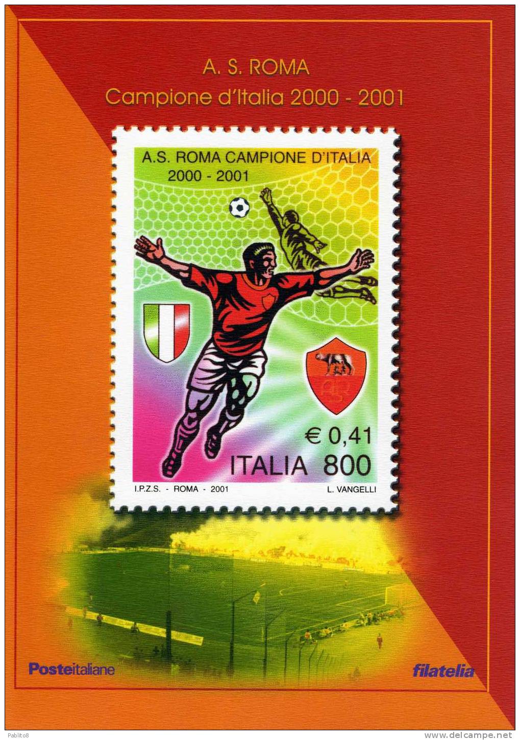 SUPER OFFERTA!!!   ITALIA FOLDER 23-06-2001 ROMA CAMPIONE - Presentation Packs