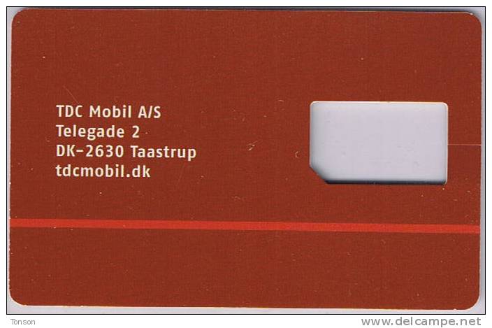 Denmark, GSM Frame Without Chip, TDC Mobil, SIM-kort, Red. - Denmark