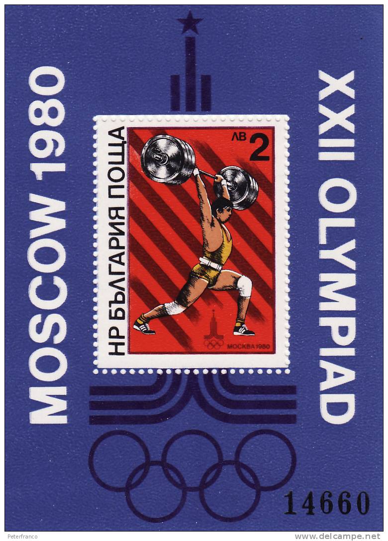 1980 Bulgaria - Olimpiadi Di Mosca - Pesistica