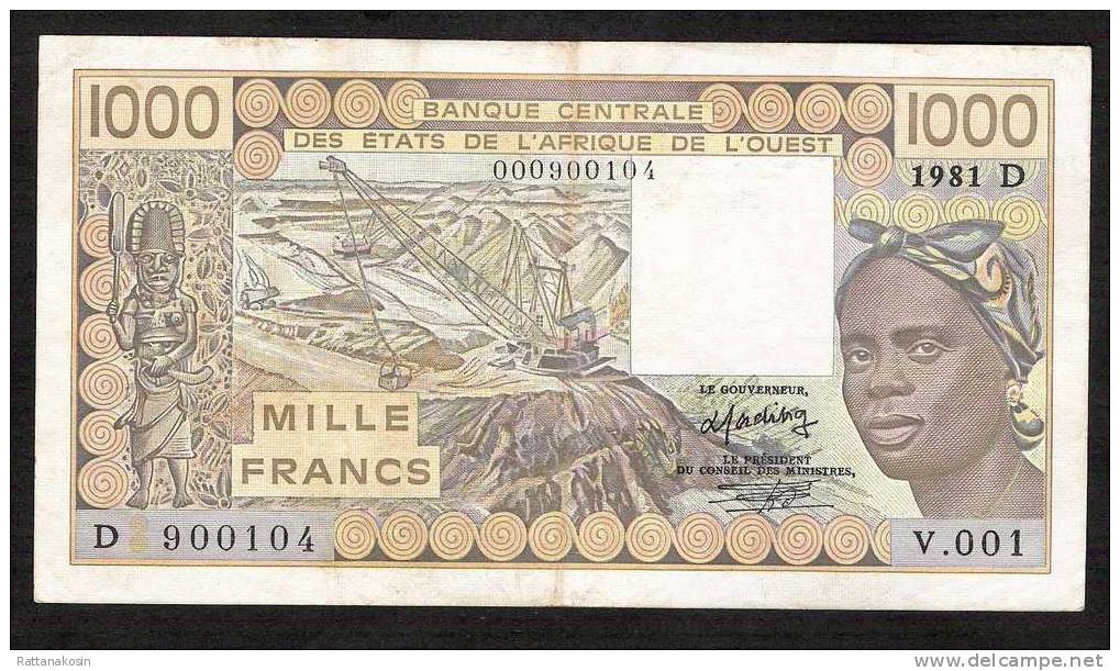 WAS MALI P406Db 1000 FRANCS 1981 Signature 15 * 001 *    VF  NO P.h. - Malí