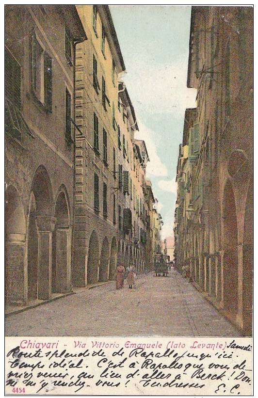 CPA ITALIE CHIAVARI VIA VITTORIO EMANUELE ( LATO LEVANTE ) 1906 - Sonstige & Ohne Zuordnung