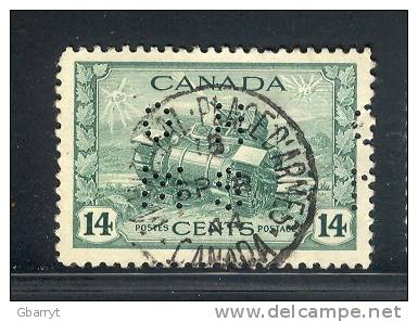 Canada Unitrade # O259 Used VF Ram Tank World War Ll. Montreal Place D'Armes 1944 CDS...(c14) - Perfin