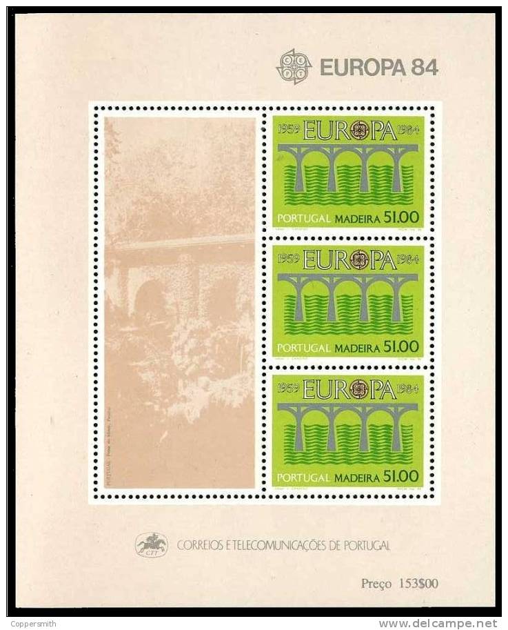 (010) Madeira  Europa 1984 Bridge Sheet / Bf / Bloc Pont / Brücke ** / Mnh  Michel BL 5 - Madère