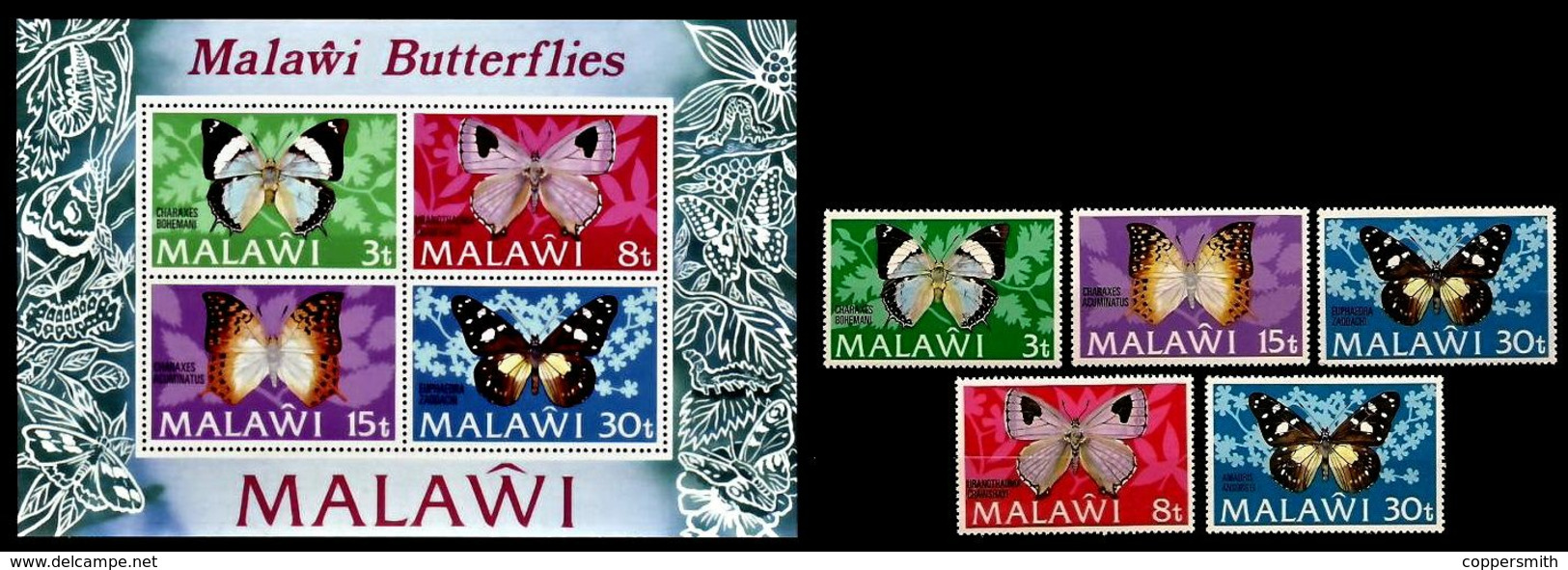 (014+50) Malawi  Butterflies / Schmetterlinge / Papillons/ Vlinders  5 Values  ** / Mnh  Michel 195-98 I+II - Malawi (1964-...)